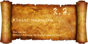 Kleisz Hajnalka névjegykártya